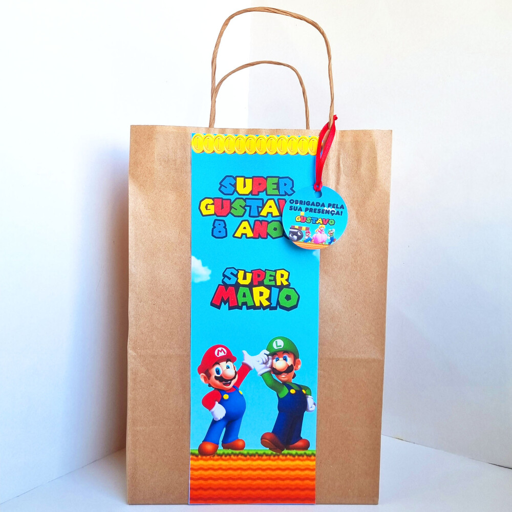 Sacola Kraft Personalizada Super Mario