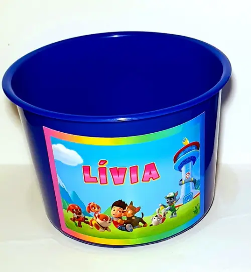 Baldinho de Pipoca 1,5l Personalizado - Patrulha Canina