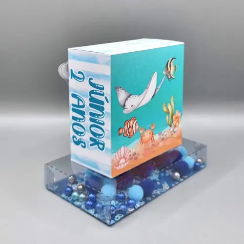 Caixa com Base de Acetato Shaker - Fundo do Mar