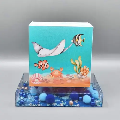 Caixa com Base de Acetato Shaker - Fundo do Mar