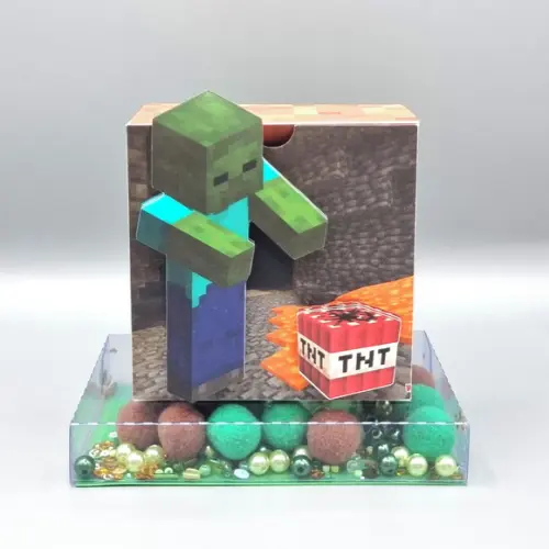 Caixa com Base de Acetato Shaker - Minecraft