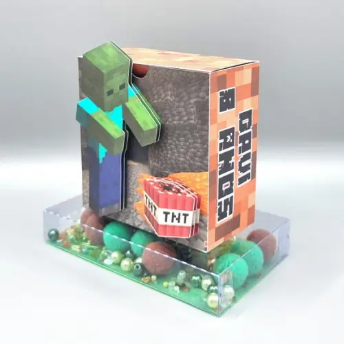 Caixa com Base de Acetato Shaker - Minecraft