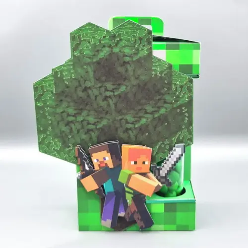 Caixa com Visor Lateral para Tubete - Minecraft