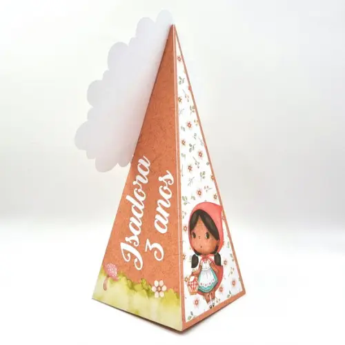 Caixa Cone - Chapeuzinho Vermelho Preta