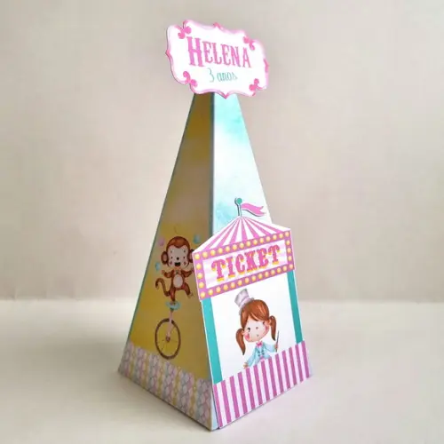 Caixa Cone - Circo Rosa