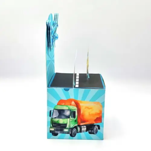 Caixa Cubo Cenário - Meios de Transporte Realista Aquarela