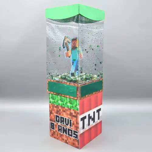 Caixa Cubo Dupla de Acetato - Minecraft