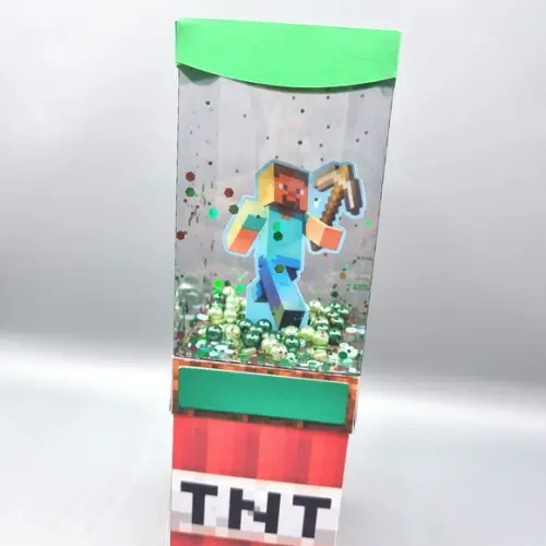 Caixa Cubo Dupla de Acetato - Minecraft