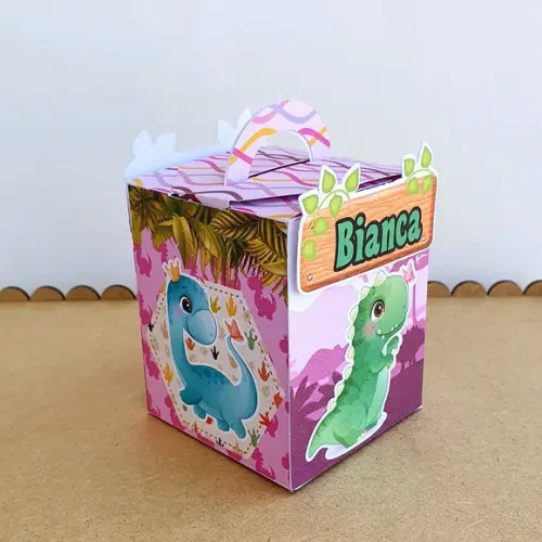 Caixa de Mão - Dinossauro Rosa