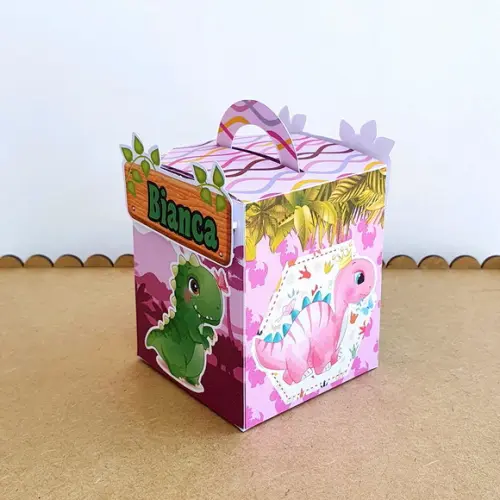 Caixa de Mão - Dinossauro Rosa