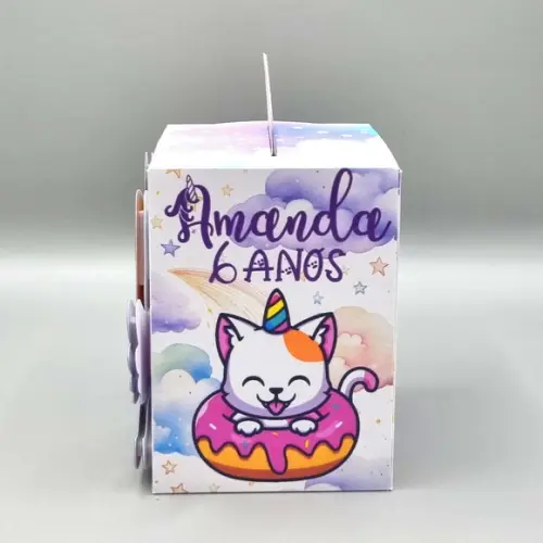 Caixa de Mão - Gato Unicórnio