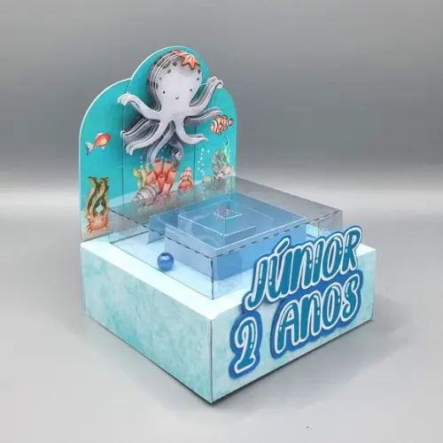 Caixa Labirinto com Acetato - Fundo do Mar