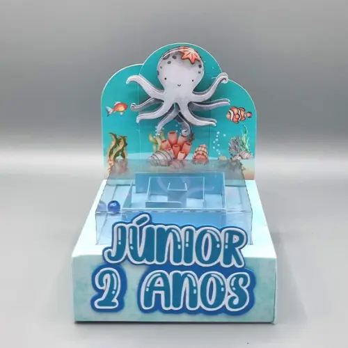 Caixa Labirinto com Acetato - Fundo do Mar