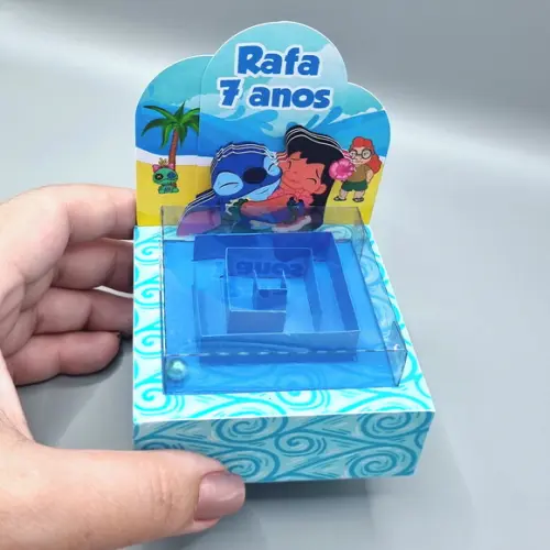 Caixa Labirinto com Acetato - Lilo e Stitch