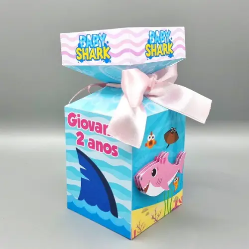 Caixa Meia Bala - Baby Shark Rosa