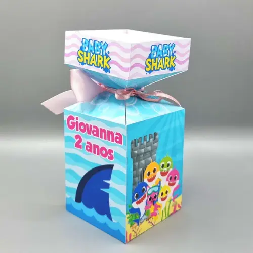 Caixa Meia Bala - Baby Shark Rosa