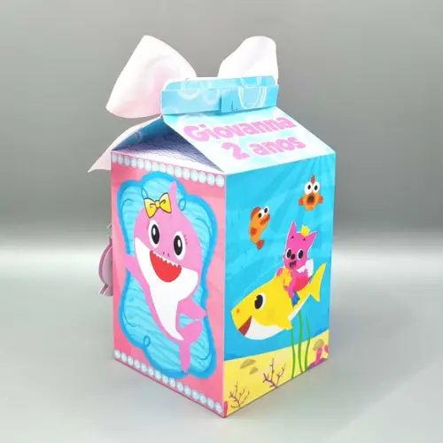 Caixa Milk - Baby Shark Rosa
