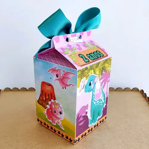 Caixa Milk - Dinossauro Rosa