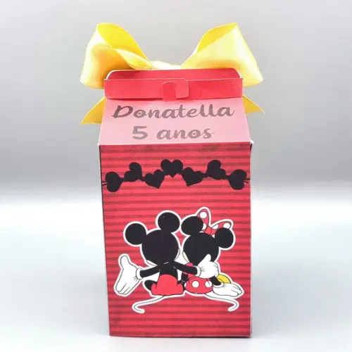 Caixa Milk - Mickey e Minnie Vermelha