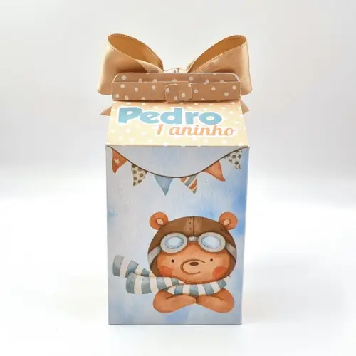 Caixa Milk - Urso Aviador Aquarela
