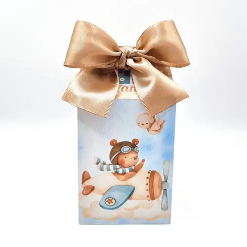 Caixa Milk - Urso Aviador Aquarela
