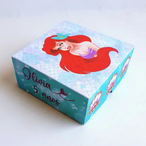 Caixa para 4 Doces - a Pequena Sereia