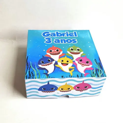 Caixa para 4 Doces - Baby Shark