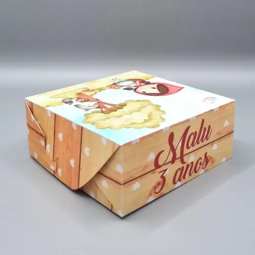 Caixa para 4 Doces - Chapeuzinho Vermelho Aquarela