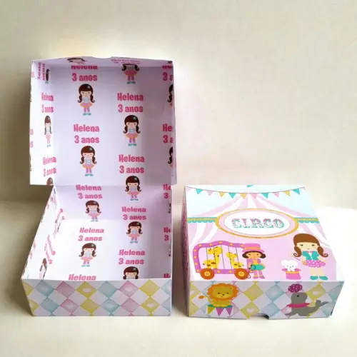 Caixa para 4 Doces - Circo Rosa