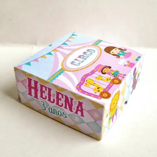 Caixa para 4 Doces - Circo Rosa