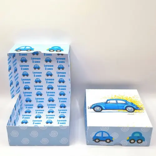 Caixa para 4 Doces - Fusca Azul