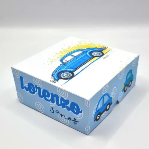 Caixa para 4 Doces - Fusca Azul
