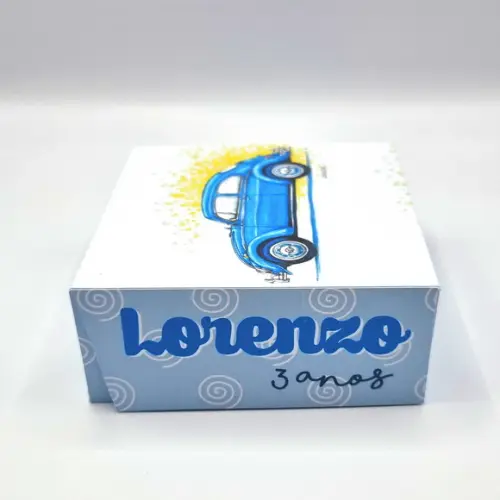 Caixa para 4 Doces - Fusca Azul