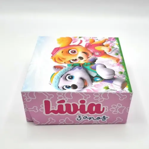 Caixa para 4 Doces - Patrulha Canina Rosa
