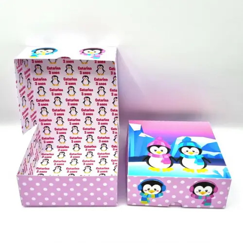 Caixa para 4 Doces - Pinguim