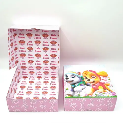 Caixa para 4 Doces - Patrulha Canina Rosa