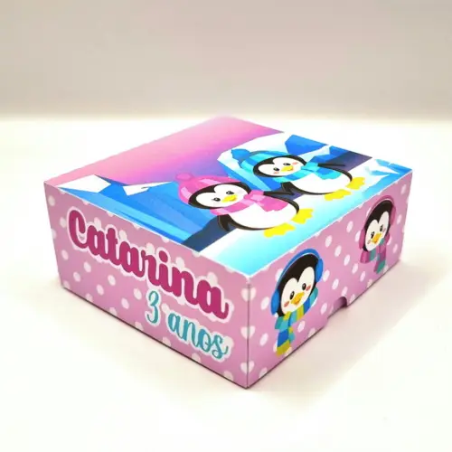 Caixa para 4 Doces - Pinguim