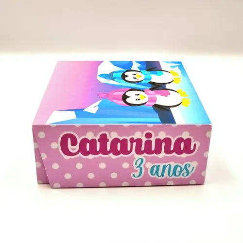 Caixa para 4 Doces - Pinguim