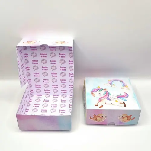 Caixa para 4 Doces - Unicórnio