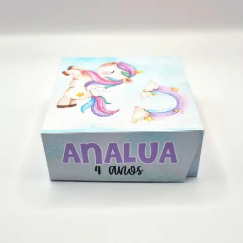 Caixa para 4 Doces - Unicórnio