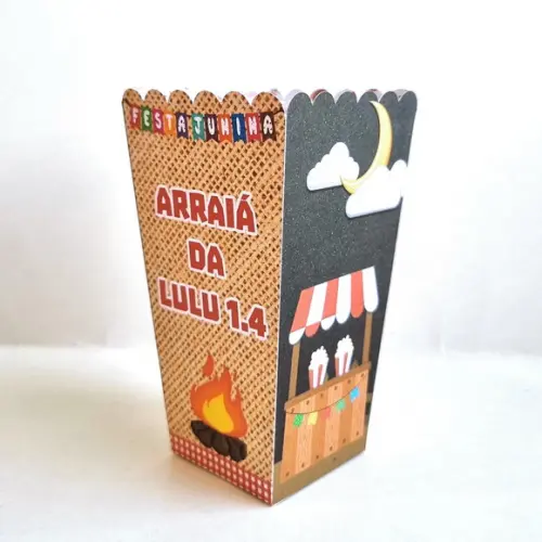 Caixa para Pipoca - Festa Junina Menina