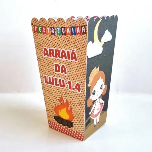Caixa para Pipoca - Festa Junina Menina