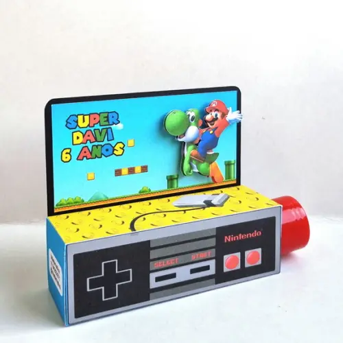 Caixa para Tubete Vídeo Game 3d - Super Mario