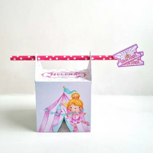 Caixa Passa Canudo - Circo Rosa