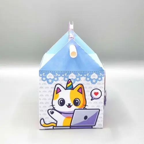 Caixa Passa Canudo - Gato Unicórnio