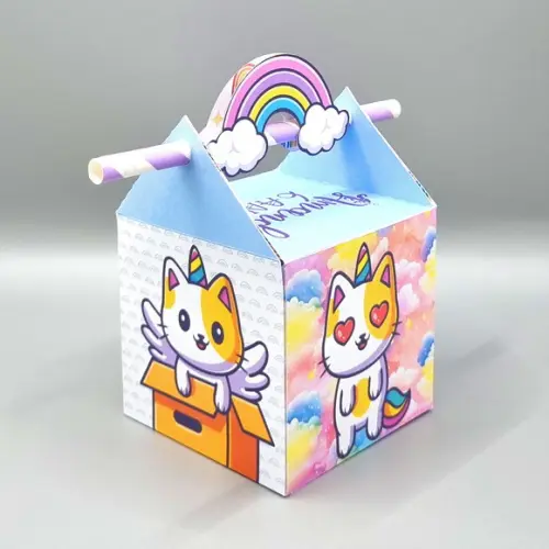Caixa Passa Canudo - Gato Unicórnio