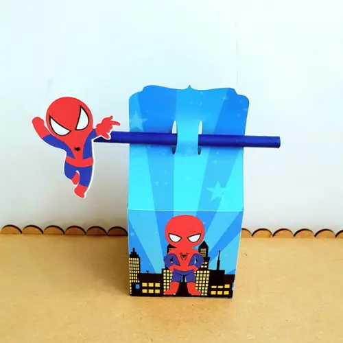 Caixa Passa Canudo - Homem Aranha Baby