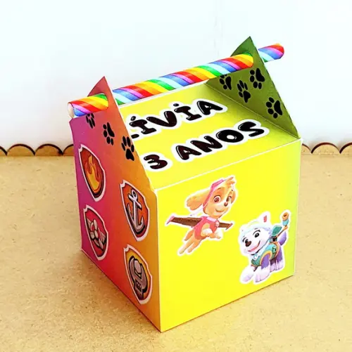 Caixa Passa Canudo - Patrulha Canina
