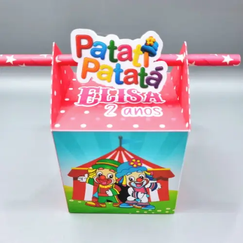 Caixa Passa Canudo - Patati Patata Rosa