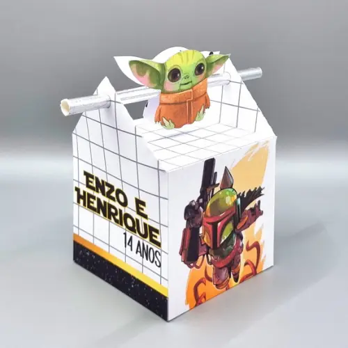 Caixa Passa Canudo - Star Wars Mandalorian